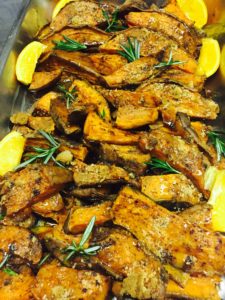 Roasted sweet potatoes